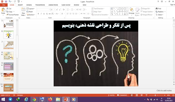 پاورپوینت پس از تفکر و طراحی نقشه ذهنی بنویسیم درس 1 نگارش هشتم